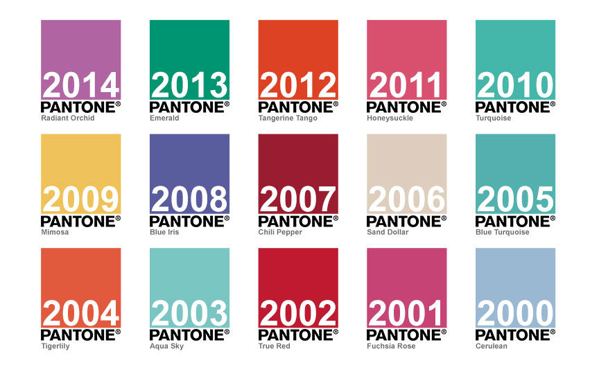 Pantone Color Trends - Color of the Year 2000 Through 2014