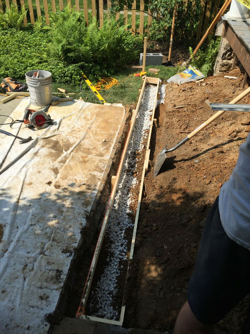 Prep Work for a New Footer for Exterior Stairs during a Front Porch Remodel in Chestnut Hill, PA